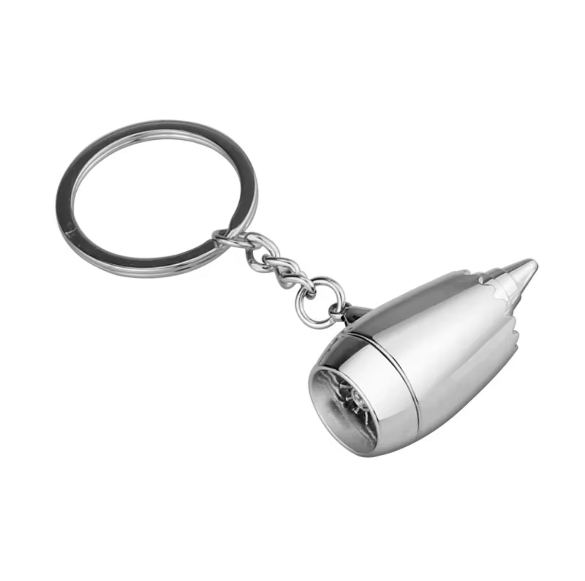 Llavero De Turbina De Avion Plateado