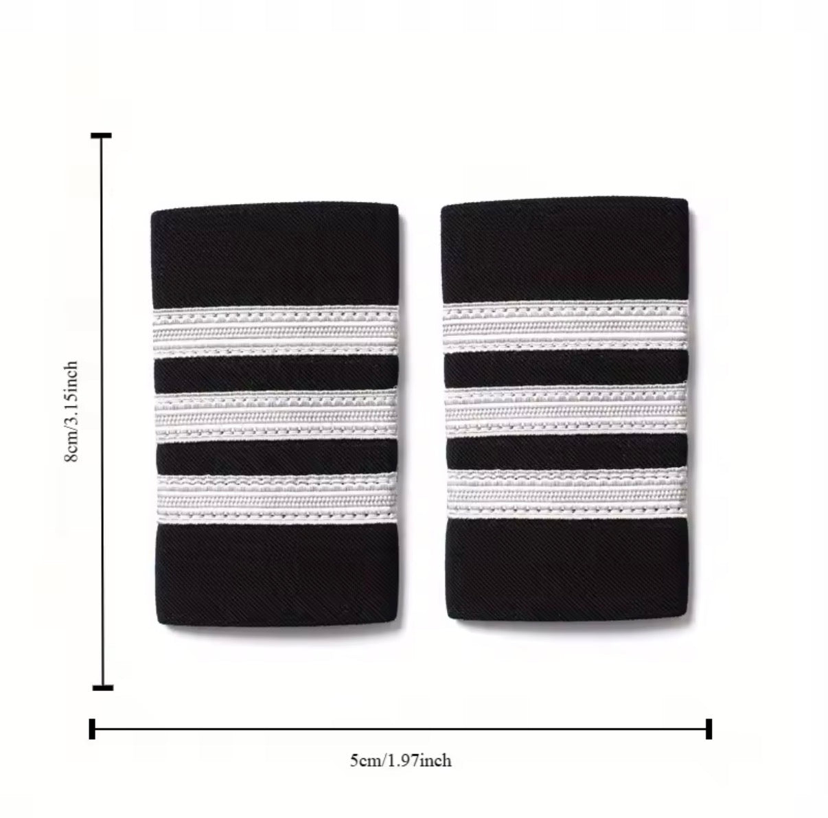 Charreteras 3 Barras Plateadas