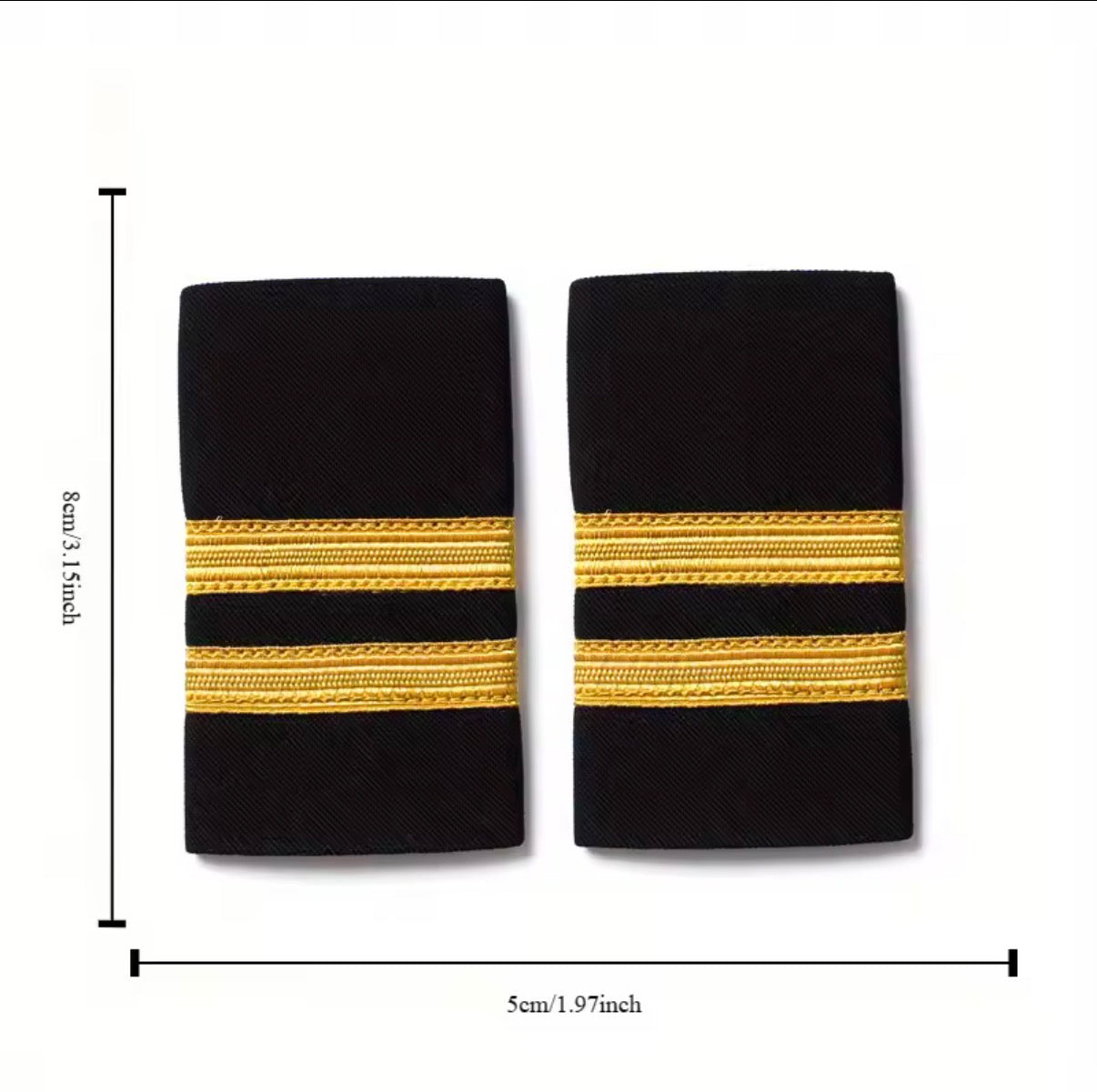 Charreteras 2 Barras Doradas