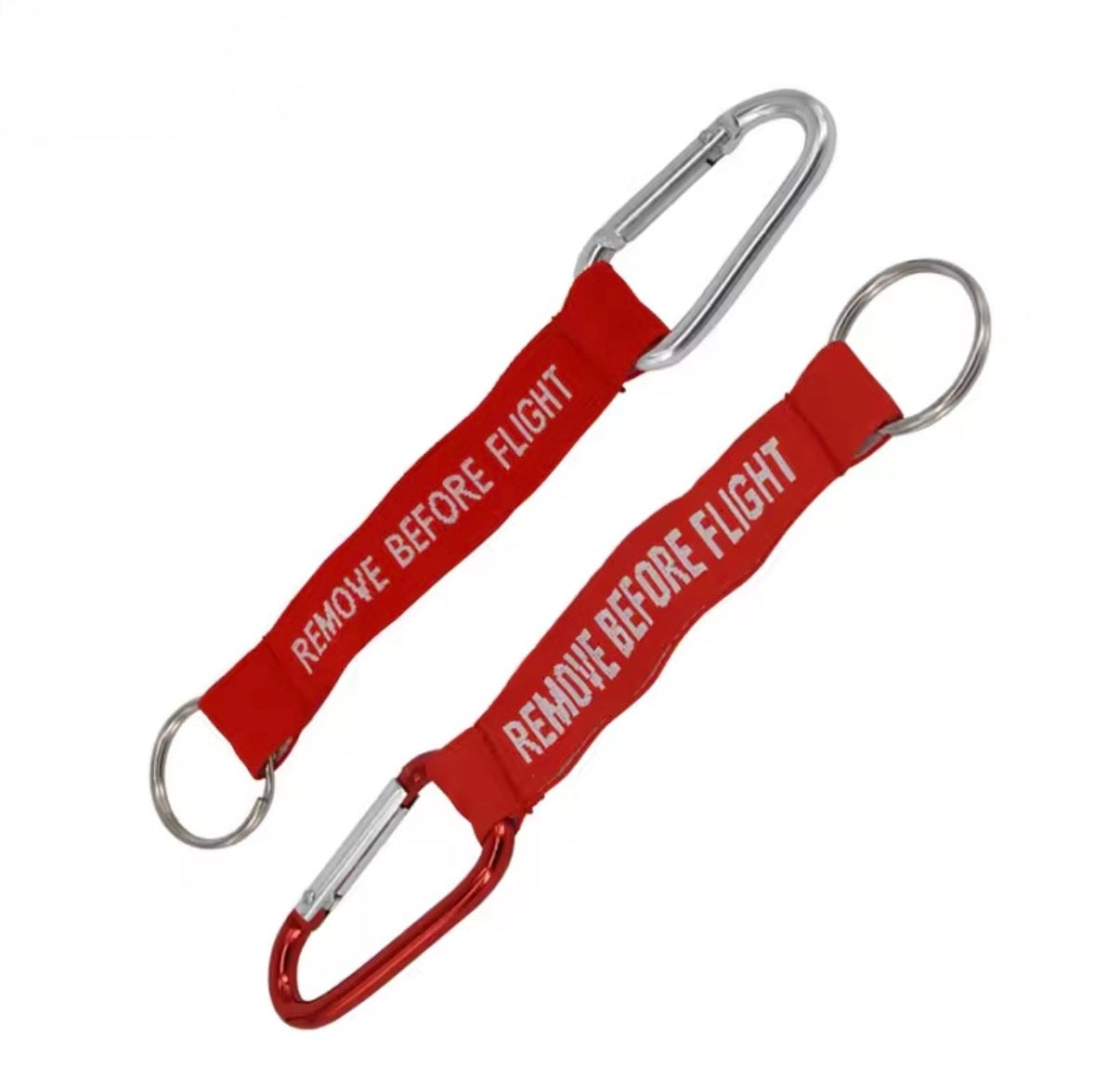Llavero Con Bandola Mosquetón REMOVE BEFORE FLIGHT - Rojo