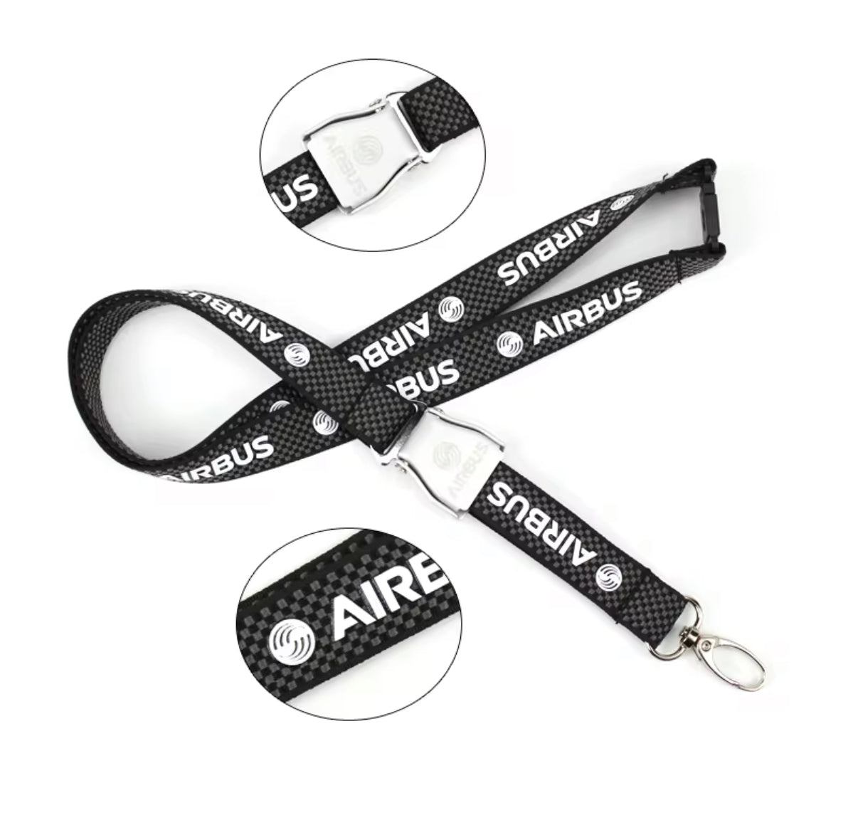 Lanyard Porta Gaffete CARBON FIBER - AIRBUS