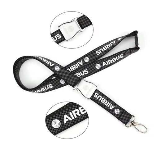Lanyard Porta Gaffete CARBON FIBER - AIRBUS