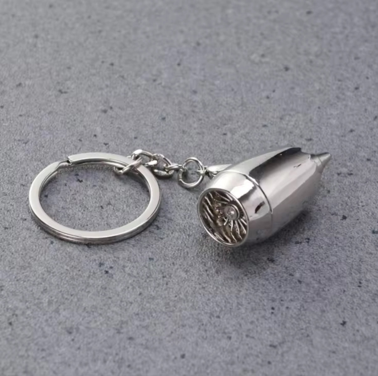 Llavero De Turbina De Avion Plateado