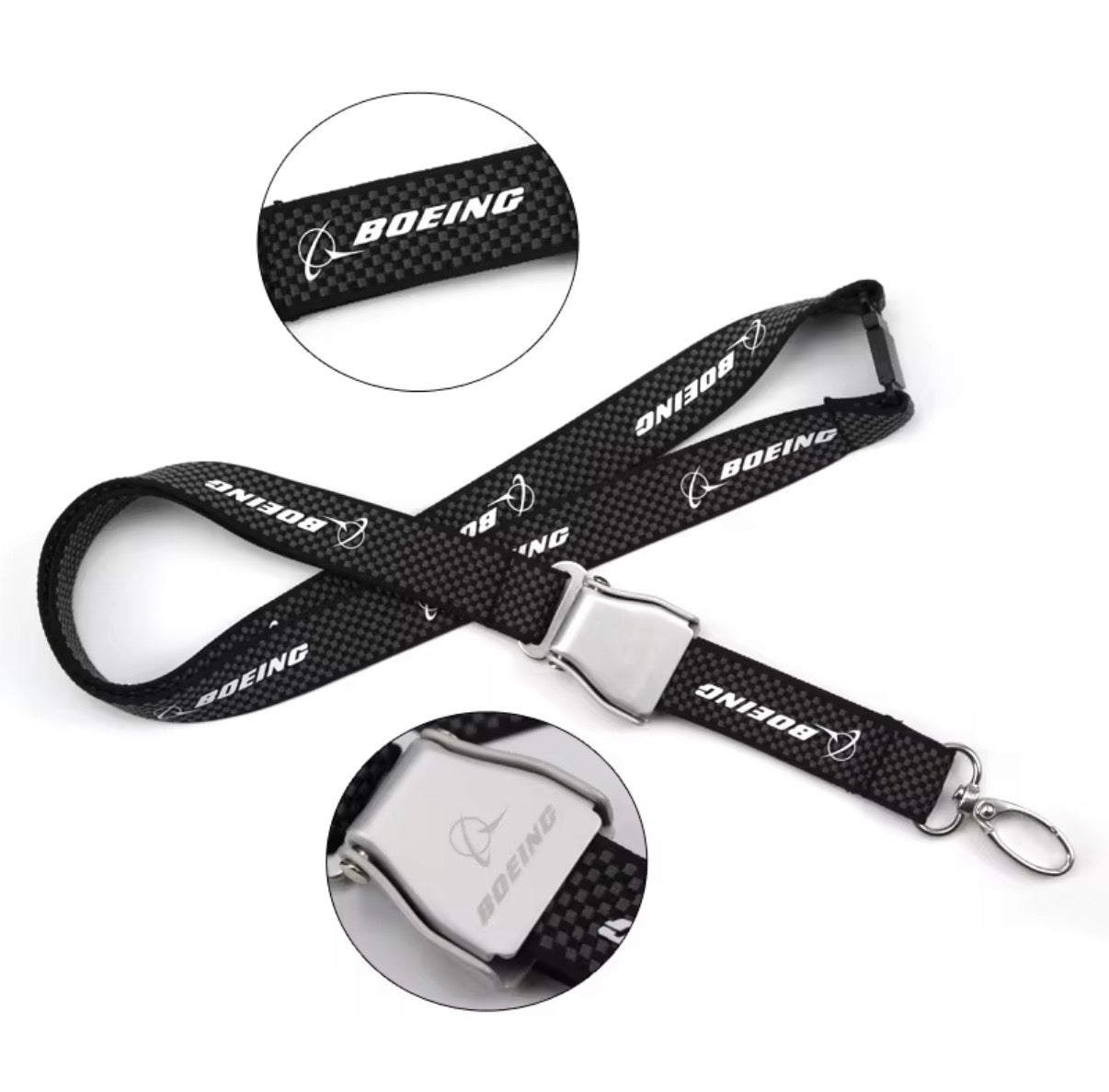 Lanyard Porta Gaffete CARBON FIBER - BOEING