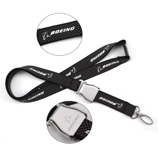 Lanyard Porta Gaffete CARBON FIBER - BOEING