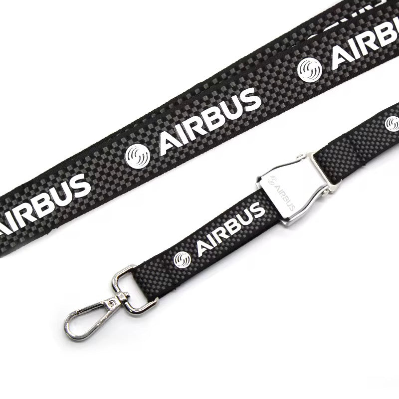 Lanyard Porta Gaffete CARBON FIBER - AIRBUS