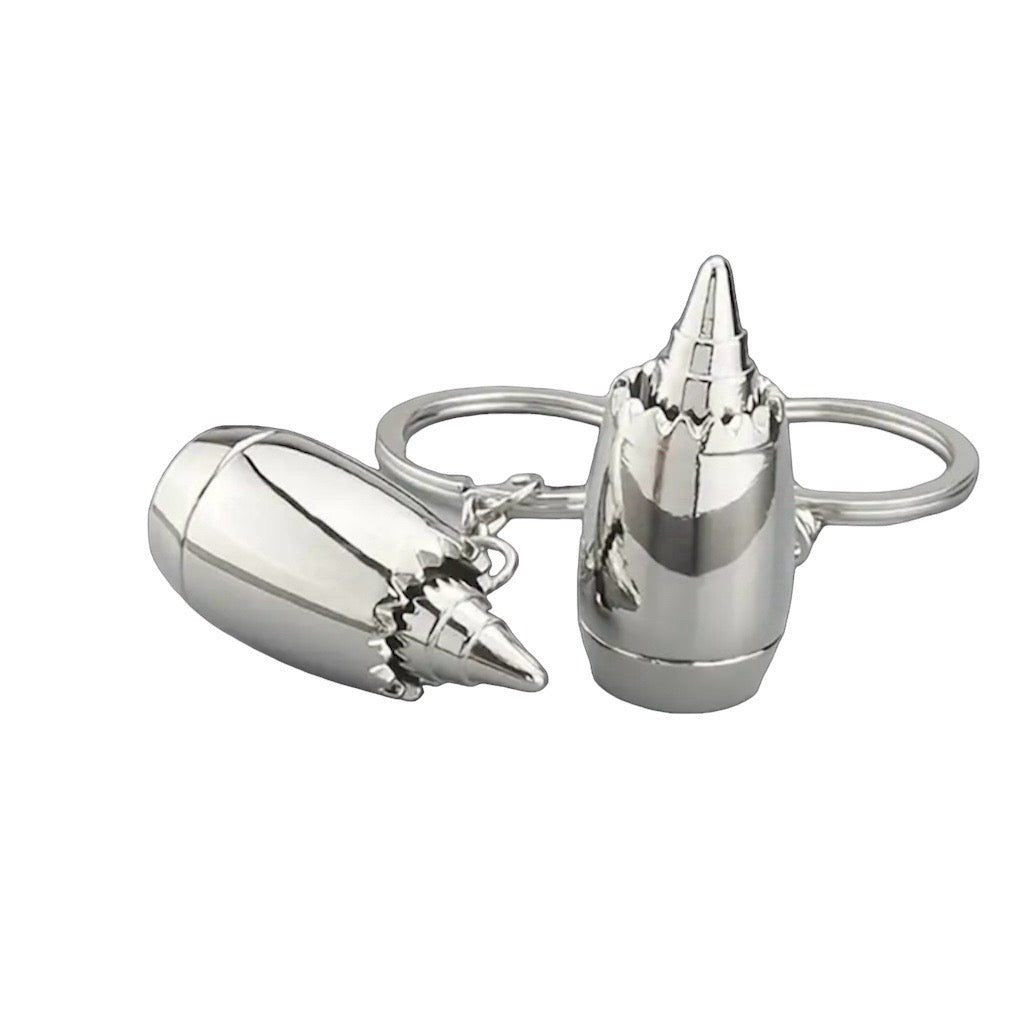 Llavero De Turbina De Avion Plateado