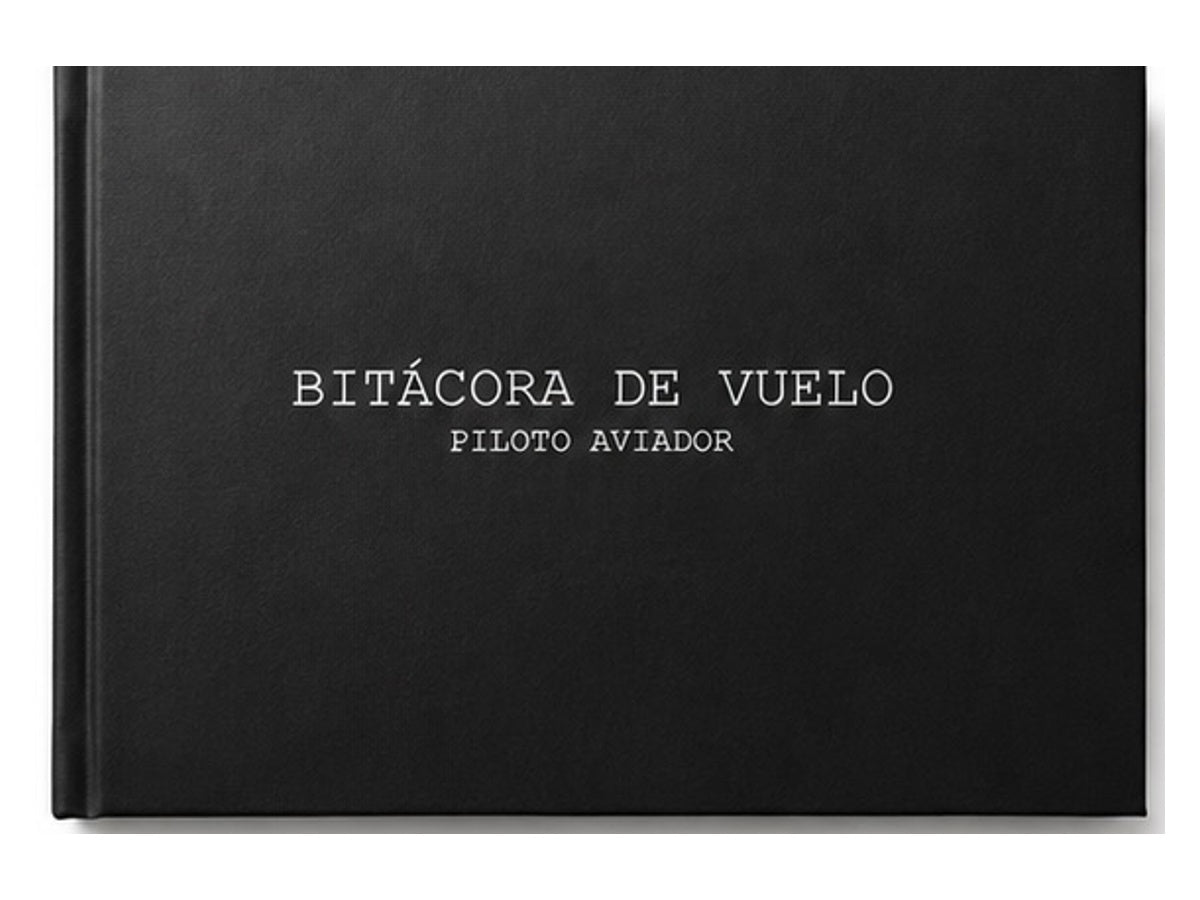 Bitácora de vuelo modelo A portada negra minimalista