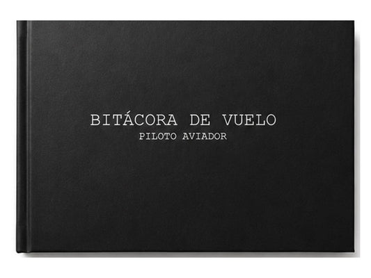 Bitácora de vuelo modelo A portada negra minimalista